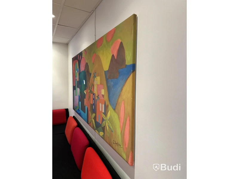 2 st tavlor, 193x102 cm, 53x53 cm