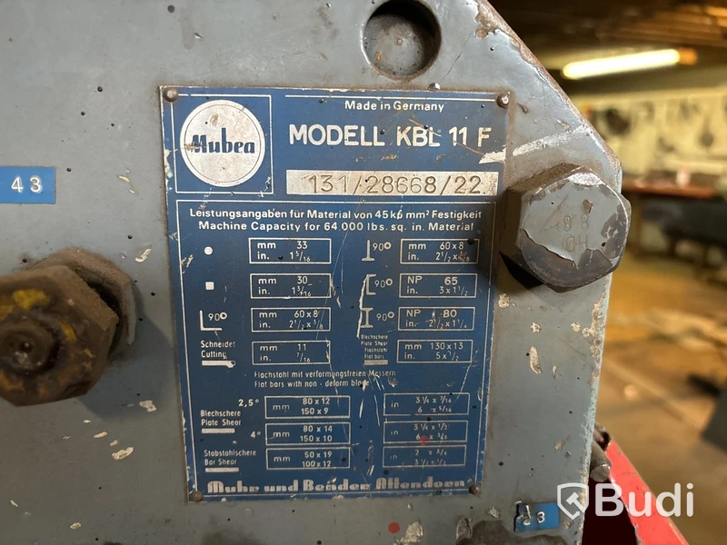 Stans / Profilmaskin Mubea KBL 11
