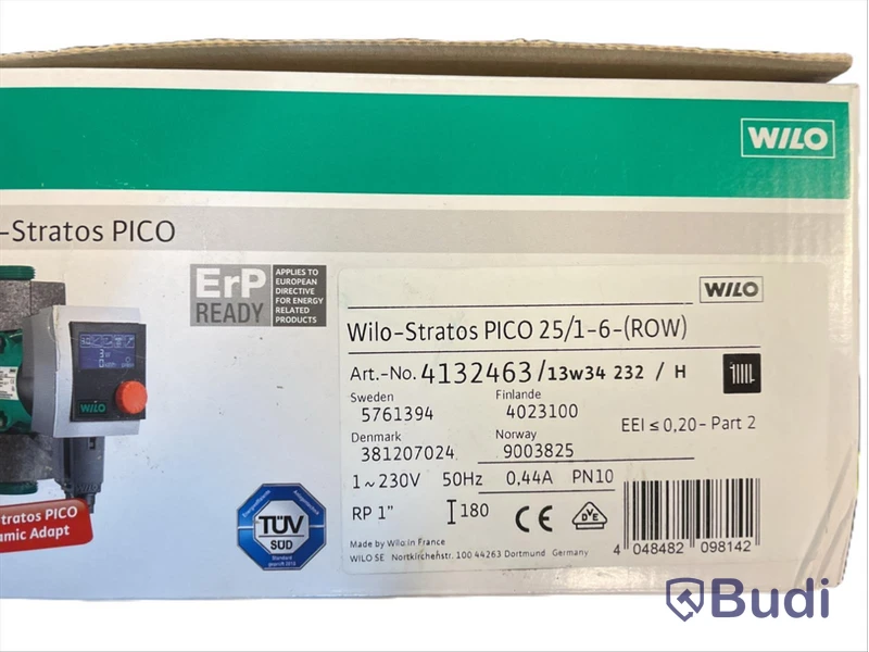 Cirkulationspump Wilo stratos PICO 25/1-6 (ROW), Ord. pris inkl. moms: ca 3800 kr