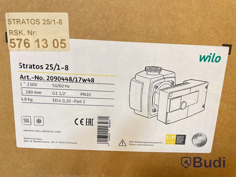 Cirkulationspump Wilos Stratos 25/1-8, Ord. pris inkl. moms: ca 6500 kr