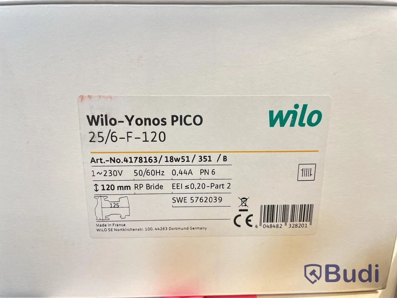 Cirkulationspump Wilo Yonos Pico, 25/6-F-120, Ord. pris inkl. moms: ca 4800 kr