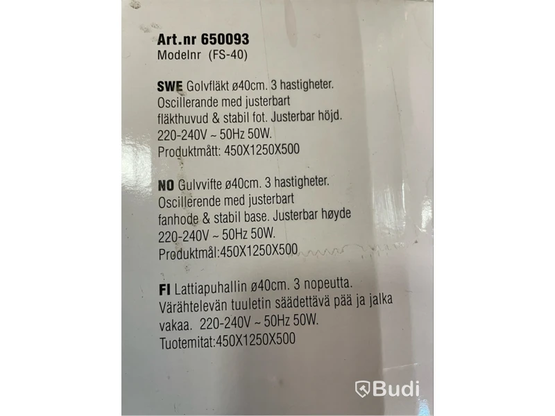 3 st. Golvfläkt Valux. Totalt ord. pris inkl. moms: ca 1350 kr