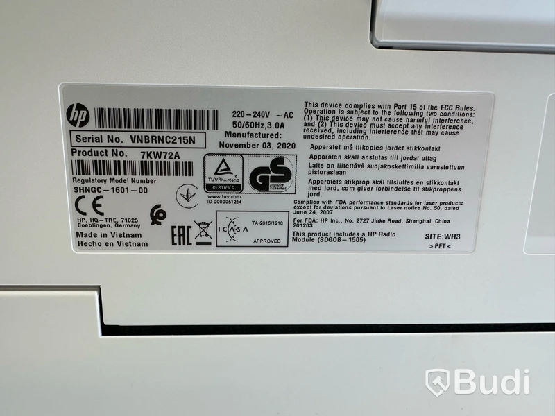 Skrivare/Kopiator/Skanner HP Color LaserJet Pro M282nw A4 MFP. inkl strömkabel.