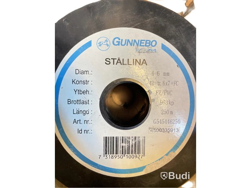 Stållina Gunnebo PVC-belagd, 250 m, Ord. pris inkl. moms: ca 8750 kr