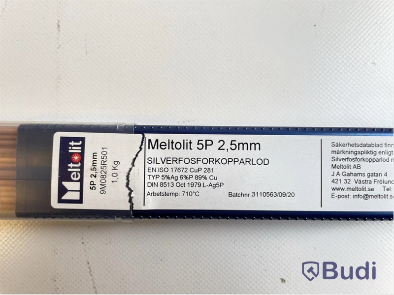 Silverfosforkopparlod, Meltolit 5P 2,5mm, Ord. pris inkl. moms: ca 1500 kr