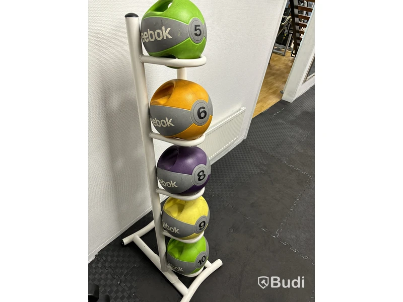 5 st double grip medicine ball med stativ