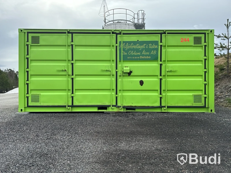 Miljöstation 20fot container med öppningsbar sida