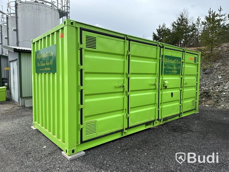 Miljöstation 20fot container med öppningsbar sida