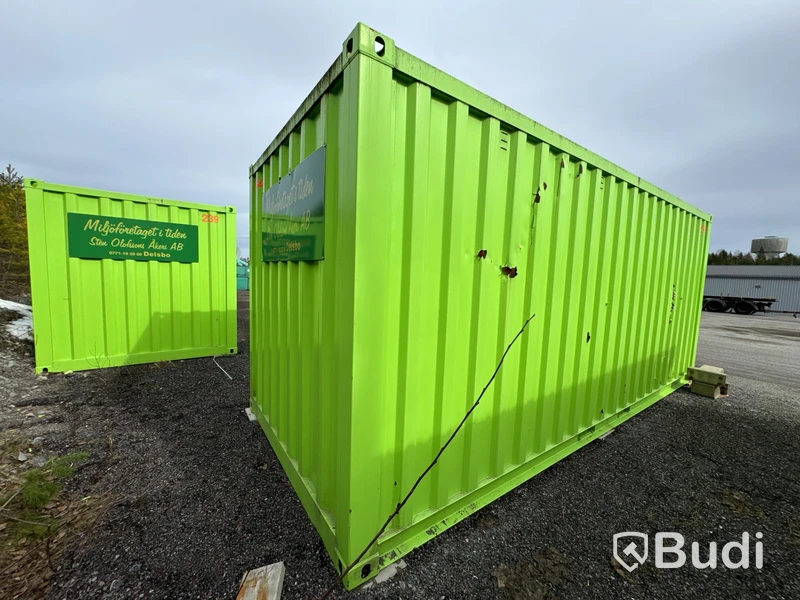 Miljöstation 20fot container med öppningsbar sida