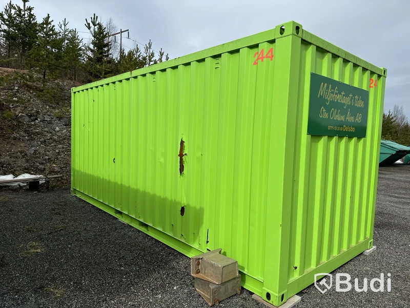 Miljöstation 20fot container med öppningsbar sida