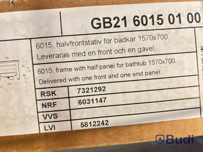 Halvfrontstativ 6015 Gustavsberg vit,