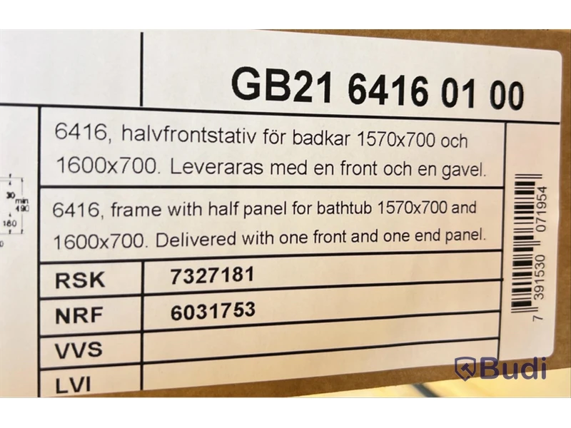Halvfrontstativ 6416 Gustavsberg vit, Ord. pris inkl. moms: ca 3000 kr