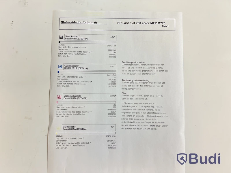 Skrivare/skanner/kopiator Laserjet 700 color MFP m775 HP