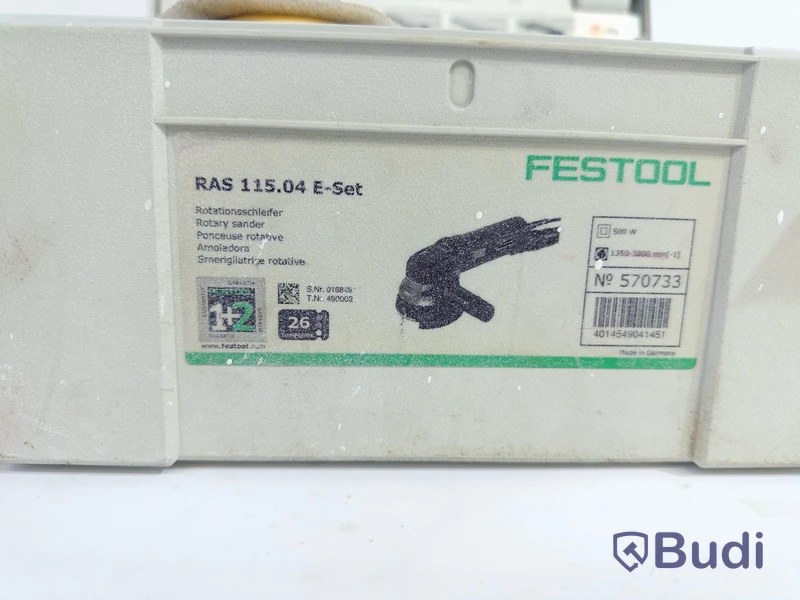 Excenterslip RAS 115.04 E-set Festool med tillbehör