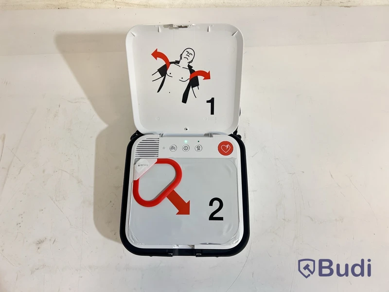 Defibrillator Lifepak CR2 med väggfäste och väska