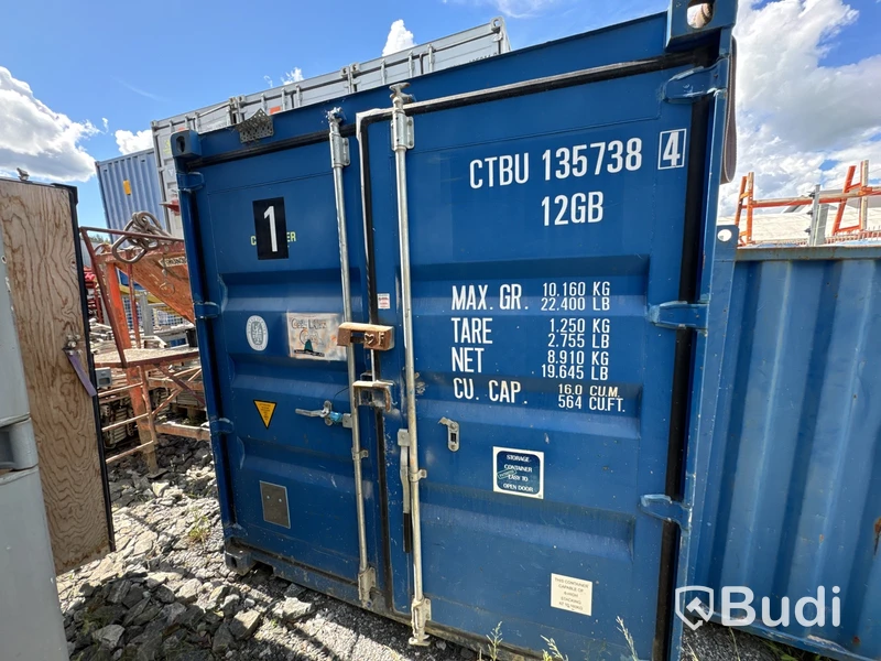 Container 10 fot, isolerad, med innehåll, inredning