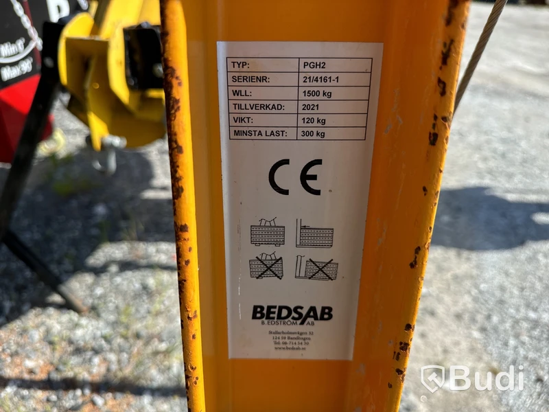 Pallgafflar/palllyftare för kran, max 1500kg