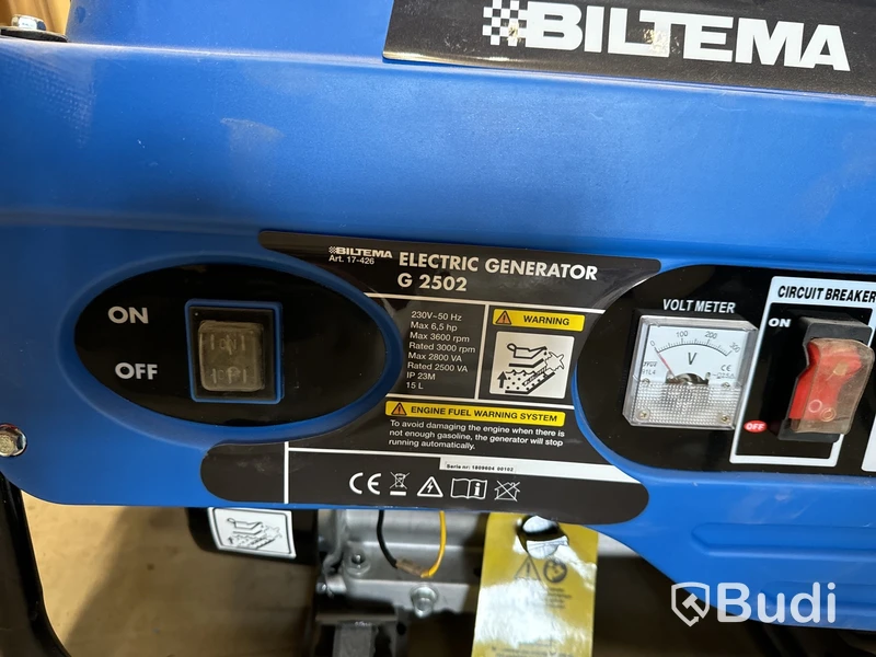 Elverk, Electric Generator G2502, Biltema