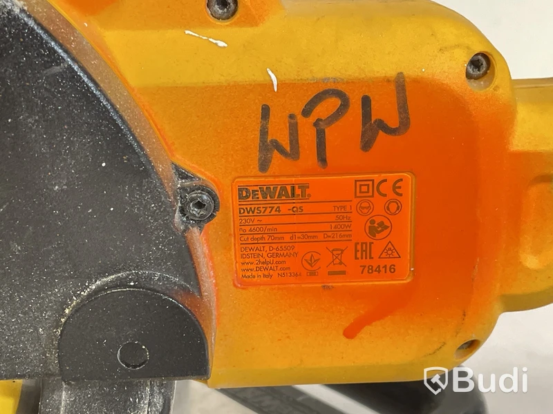 Kap- och gersåg DeWalt DWS774-QS, inkl. monteringsbyglar DE7023