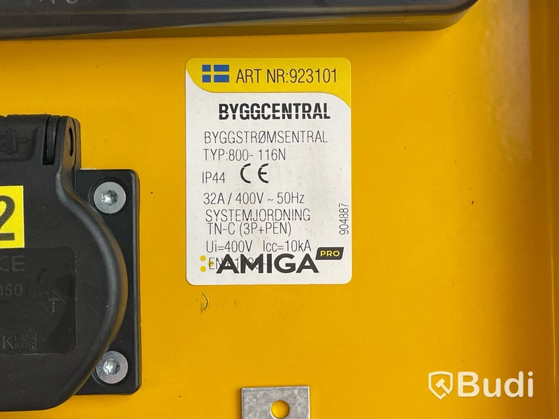 Byggcentral Amiga ip44, 32A/400V, Ord. pris inkl. moms: ca 2500 kr
