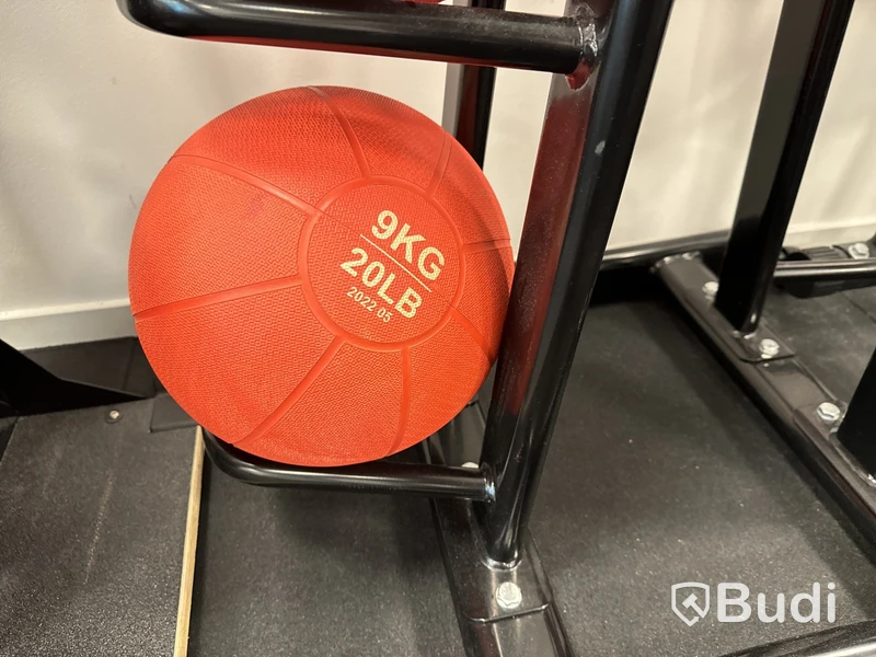 8 st. Medicinbollar med ställ