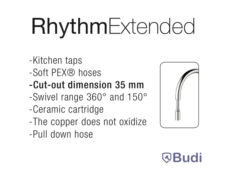 Köksblandare, Nivito Rhythm, RH-360-EX, med utdragbar pip
