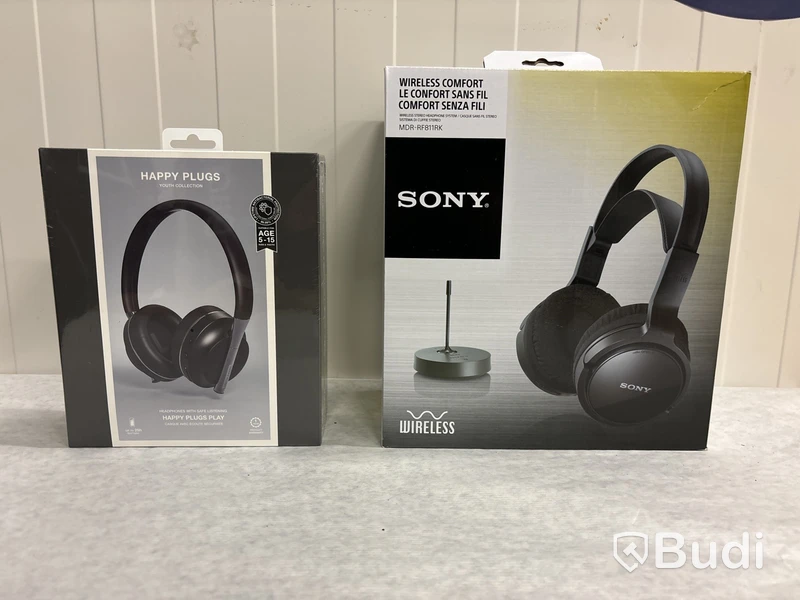 2 st trådlösa hörlurar Sony & Happy Plugs