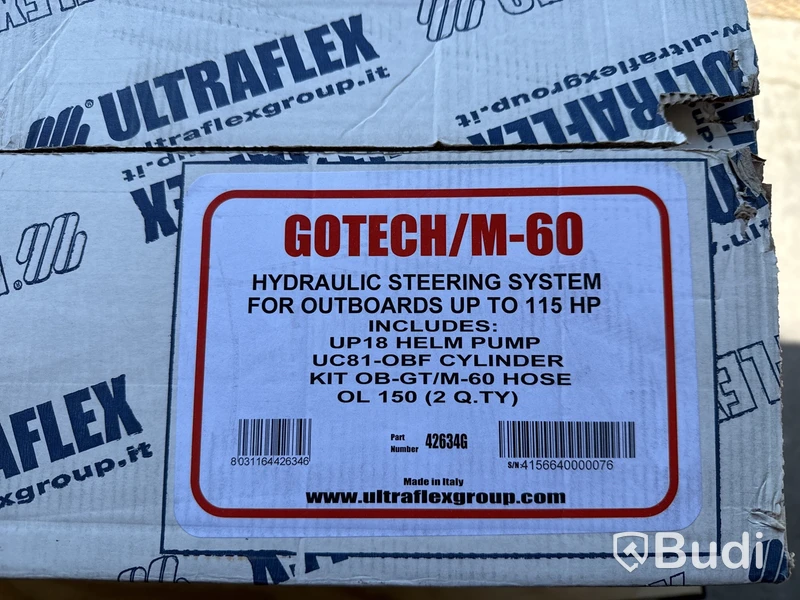 Hydraulstyrning Ultraflex Gotech för utombordare max 115hk. Ordenarie nypris ca. 7.000 kr