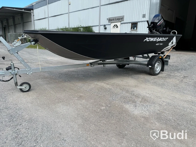 Sportfiskebåt, Powerboat 420 Tiller, inklusive trailer och motor, Mercury 30 hk
