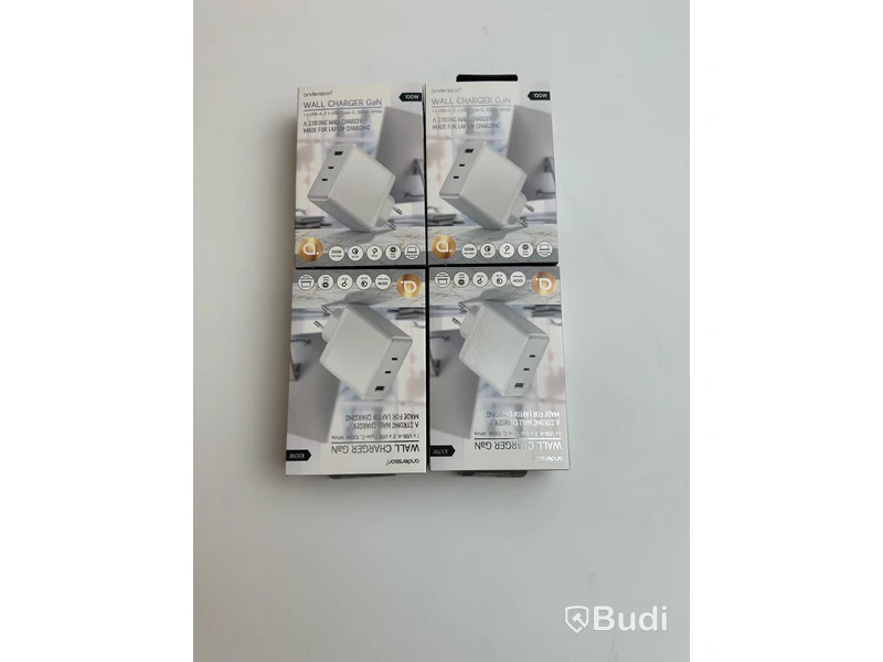 4 st. Wall charger GaN 100w samt 4 st. USB Type-C Cable
