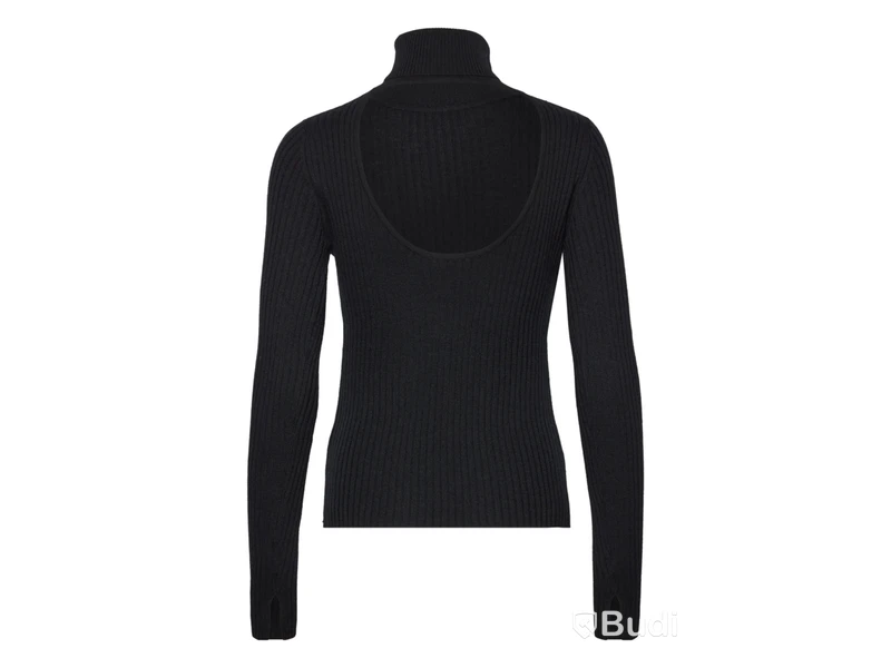 Polotröja Ganni Sprayed Merino Rib Open Back Highneck, stl. XS