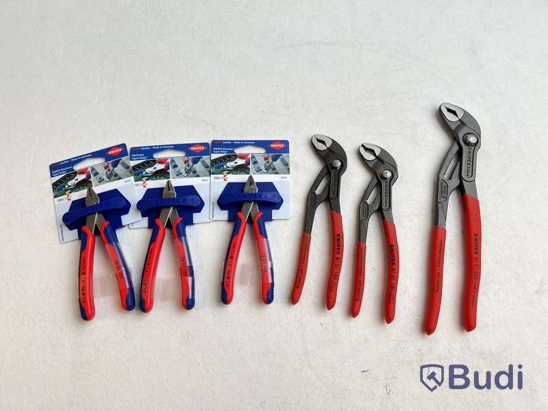 3 st. Polygriptänger och 3 st. Sidavbitare Knipex, olika storlekar