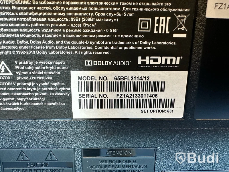 TV Philips 65BFL2114/12 65 tum 4K. inkl fjärrkontroll.