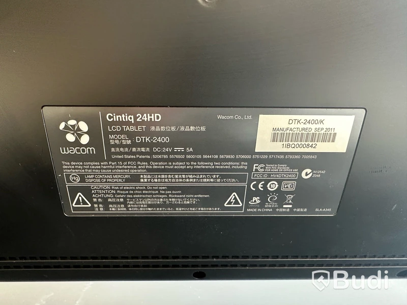 Wacom Cintiq 24Hd Ritplatta (DTK-2400). OBS! Defekt handtag.