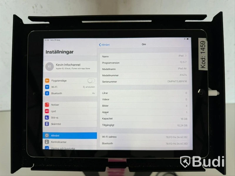 Apple iPad Air |  A1474 | 16 GB | med stativ - Avtal A9496076