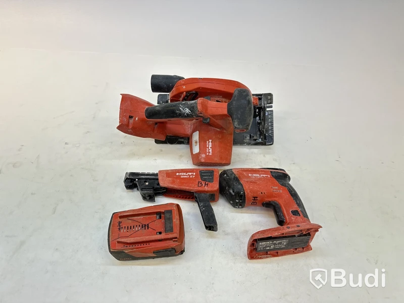 Gipsskruvdragare, skruvmagasin och cirkelsåg Hilti, SD 5000-A22, SMD 57 och SCW 22-A