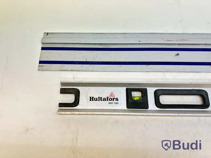 Vattenpass Hultafors, MST 180 och styrskena Scheppach