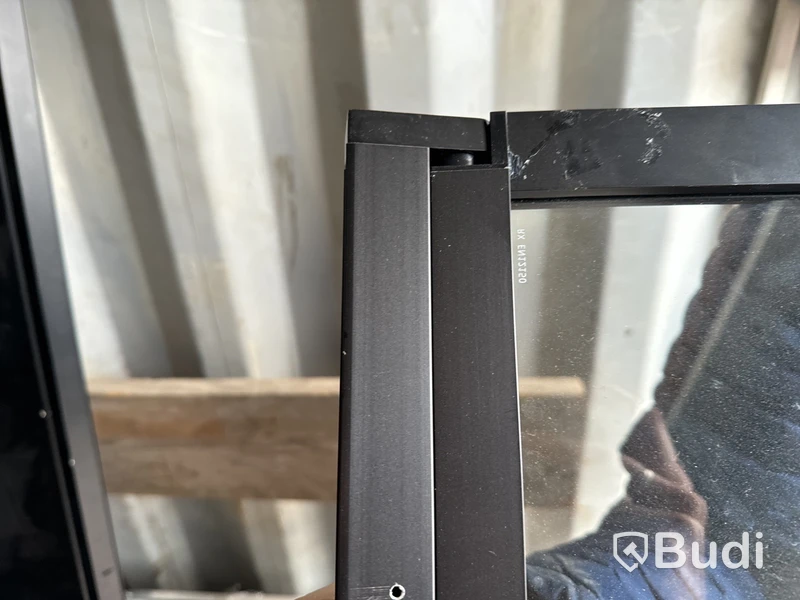 2 st. Innerdörrar i glas med aluminiumprofil