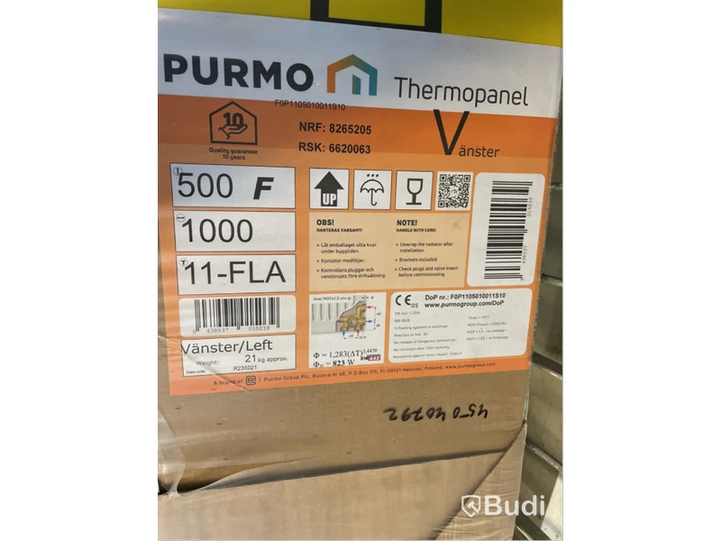 Radiator Purmo, Thermopanel, Vänster, 500x1000