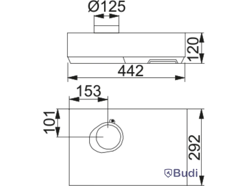 SPISKÅPA FRANKE, HOOD 480-16 LED, 45 CM VIT