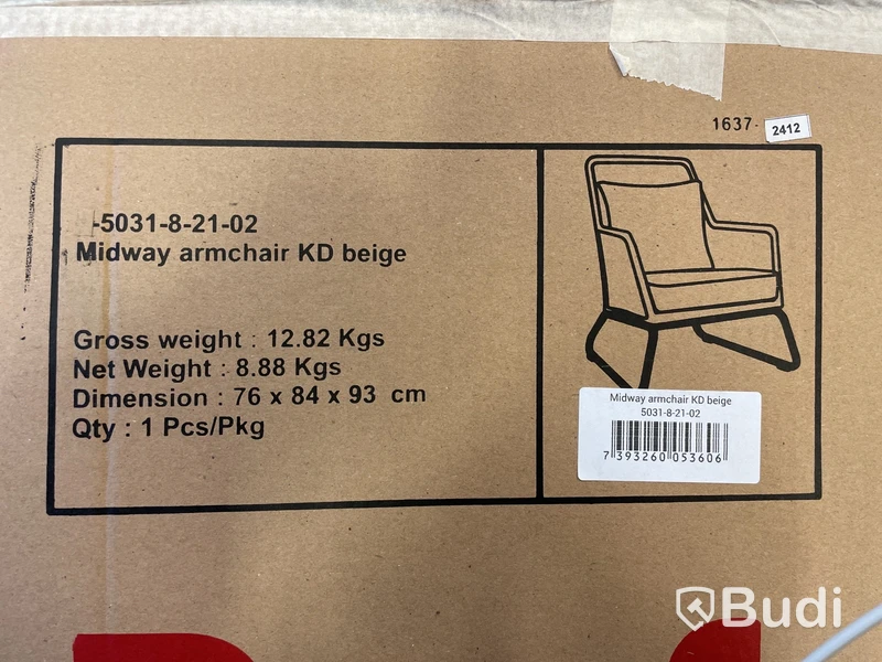 2 st. Fåtöljer Brafab, Midway armchair KD beige