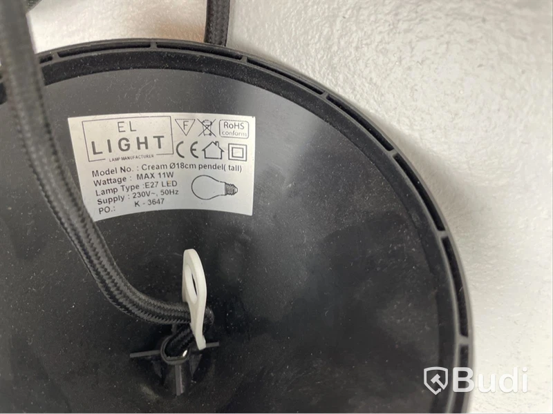 2 st. Taklampor El Light, vit/svart