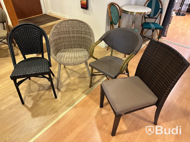 4 st. Stolar i konstrotting, olika modeller och färger