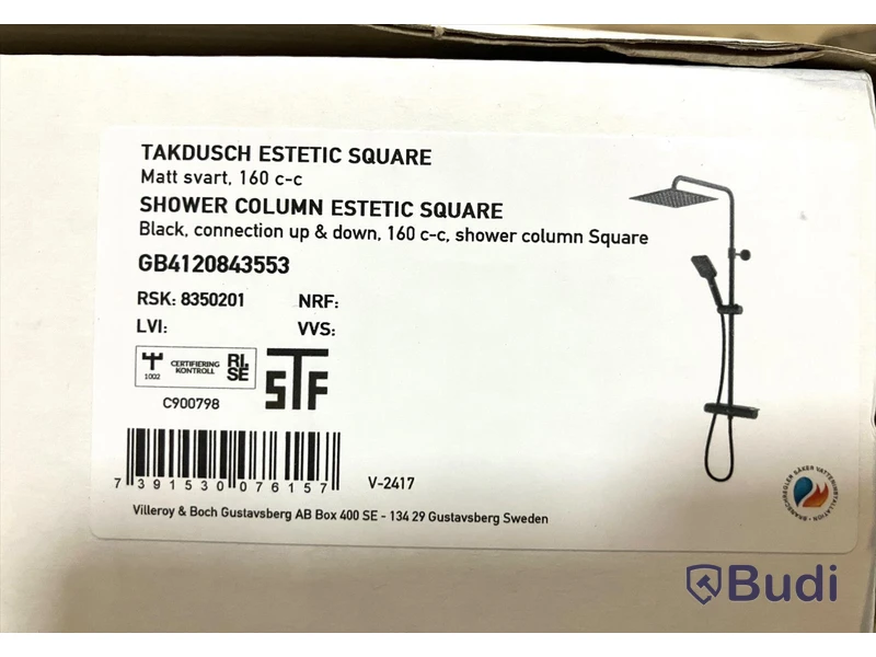 Takduschset Gustavsberg Estetic Square 160 c-c