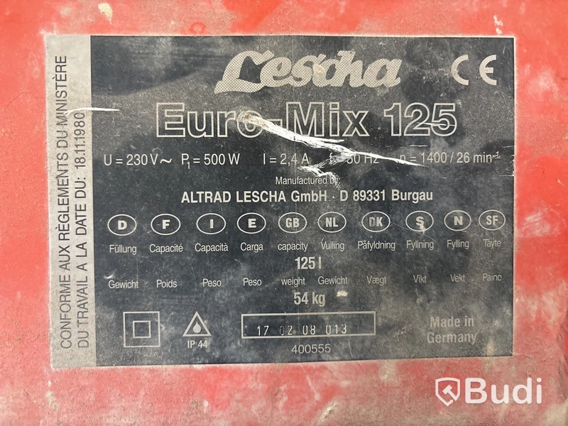 Betongblandare Lescha Euro-Mix 125
