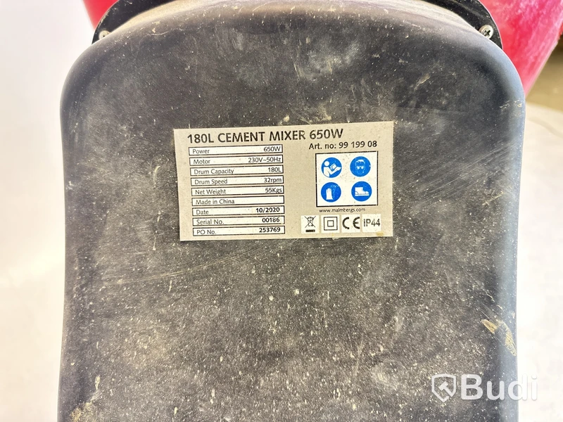 Betongblandare Malmbergs, 180 l