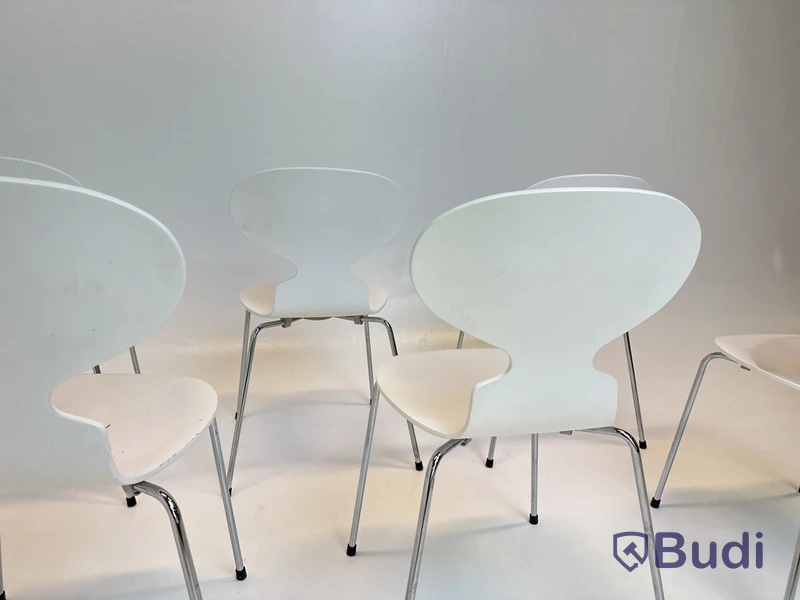 6 st. Stolar Fritz Hansen, Myran, Design Arne Jacobsen