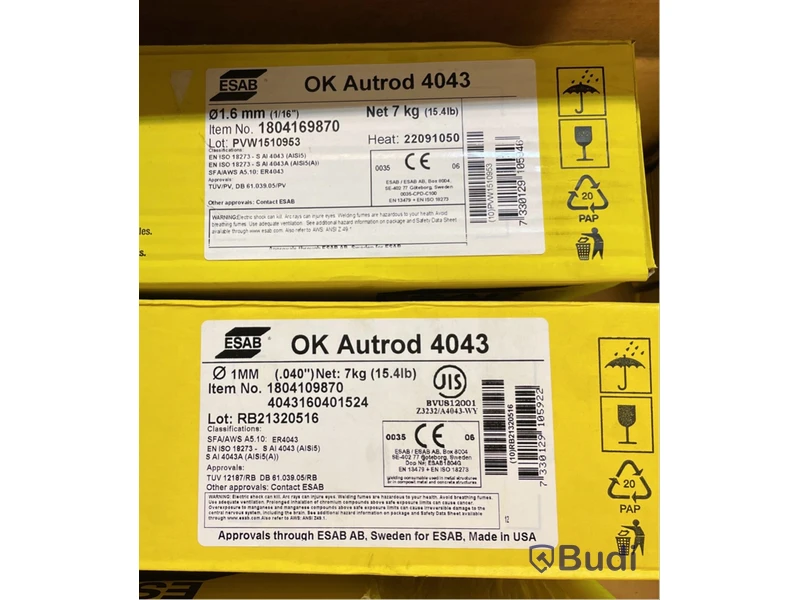 2 st. Spoltråd/ Svetstråd Esab, Ok Autrod 4043, olika storlekar