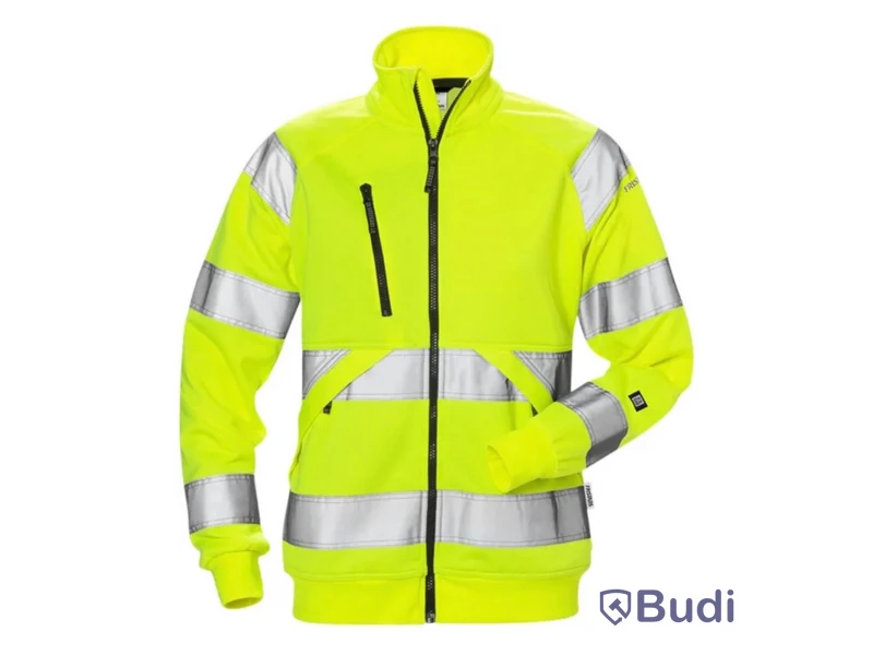 Sweatshirt-jacka Fristads, dam, stl. L, 7427 SHV Klass 3, varsel