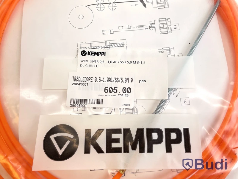 8 st. Trådledare Kemppi, 0.6-1.0AL/SS, 5m Ø 1,5, DL-Chili-FE